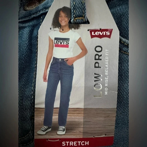 NWT Levis Jeans Girls Size 10 low Pro Relaxed Fit Mid Rise Adjustable Waist - Picture 8 of 8